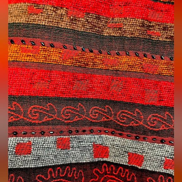 Alfred Dunner Jacket in Red, Black, Gray Stripes with Black Sequins Size 10 - Picture 4 of 7